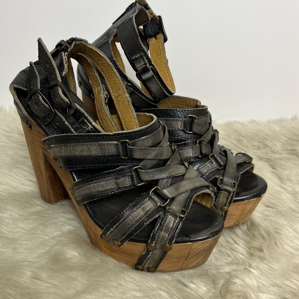 Bed Stu Mona Heel Strappy Sandals Size 7